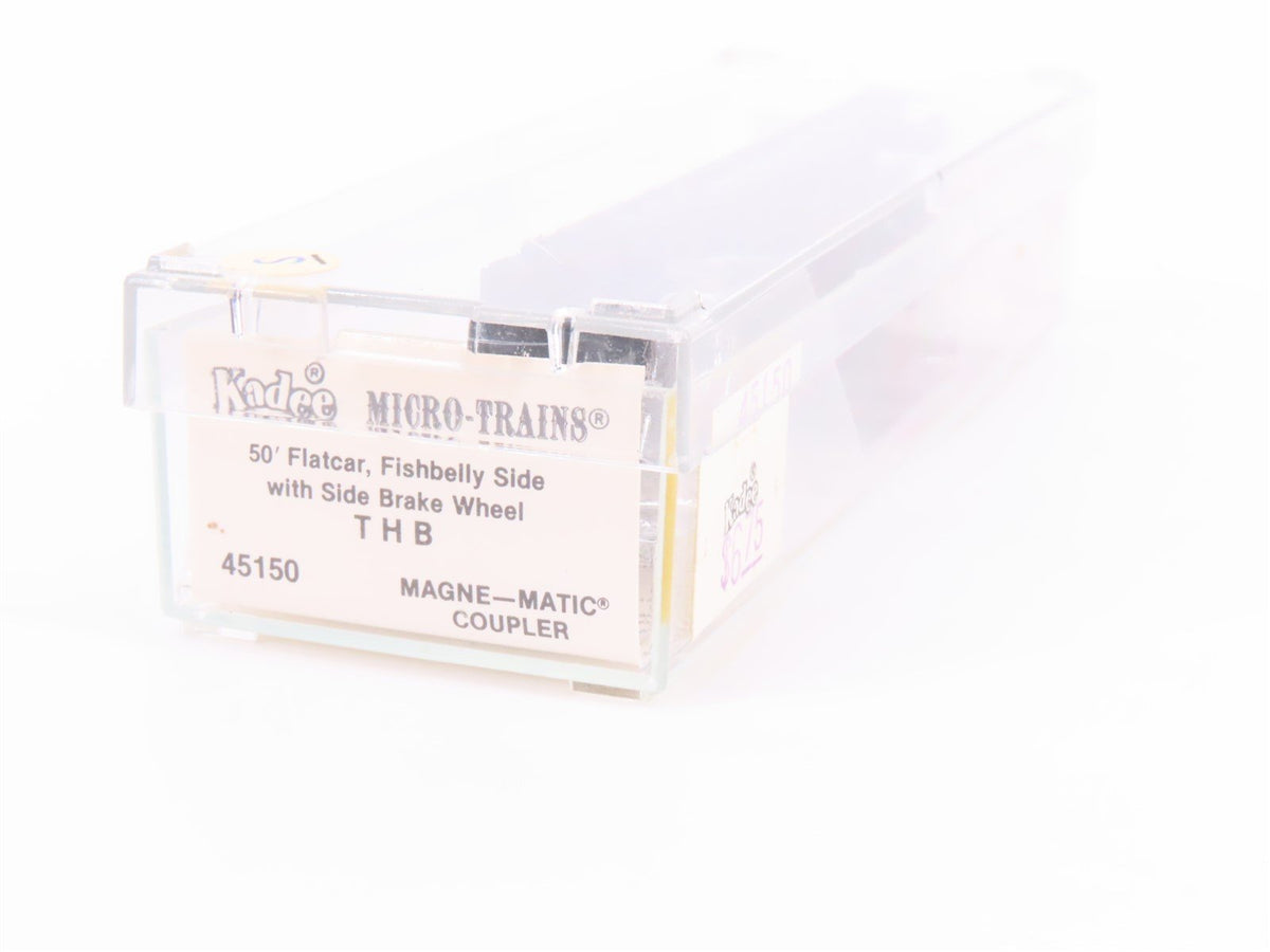 N Scale Micro-Trains MTL/Kadee 45150 THB Railway 50&#39; Fishbelly Flatcar #1825