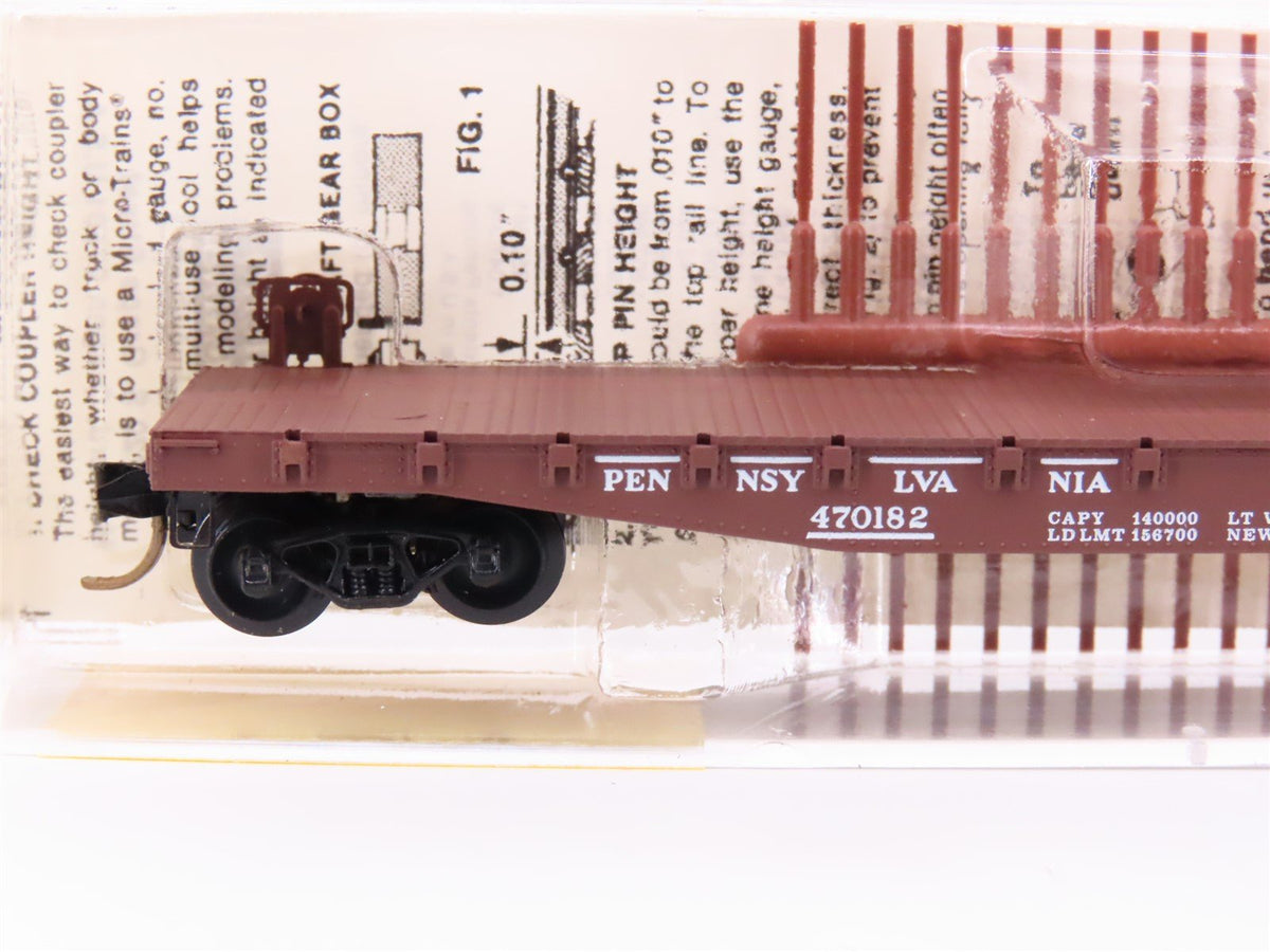 N Scale Micro-Trains MTL/Kadee 45140 PRR Railway 50&#39; Fishbelly Flatcar #470182