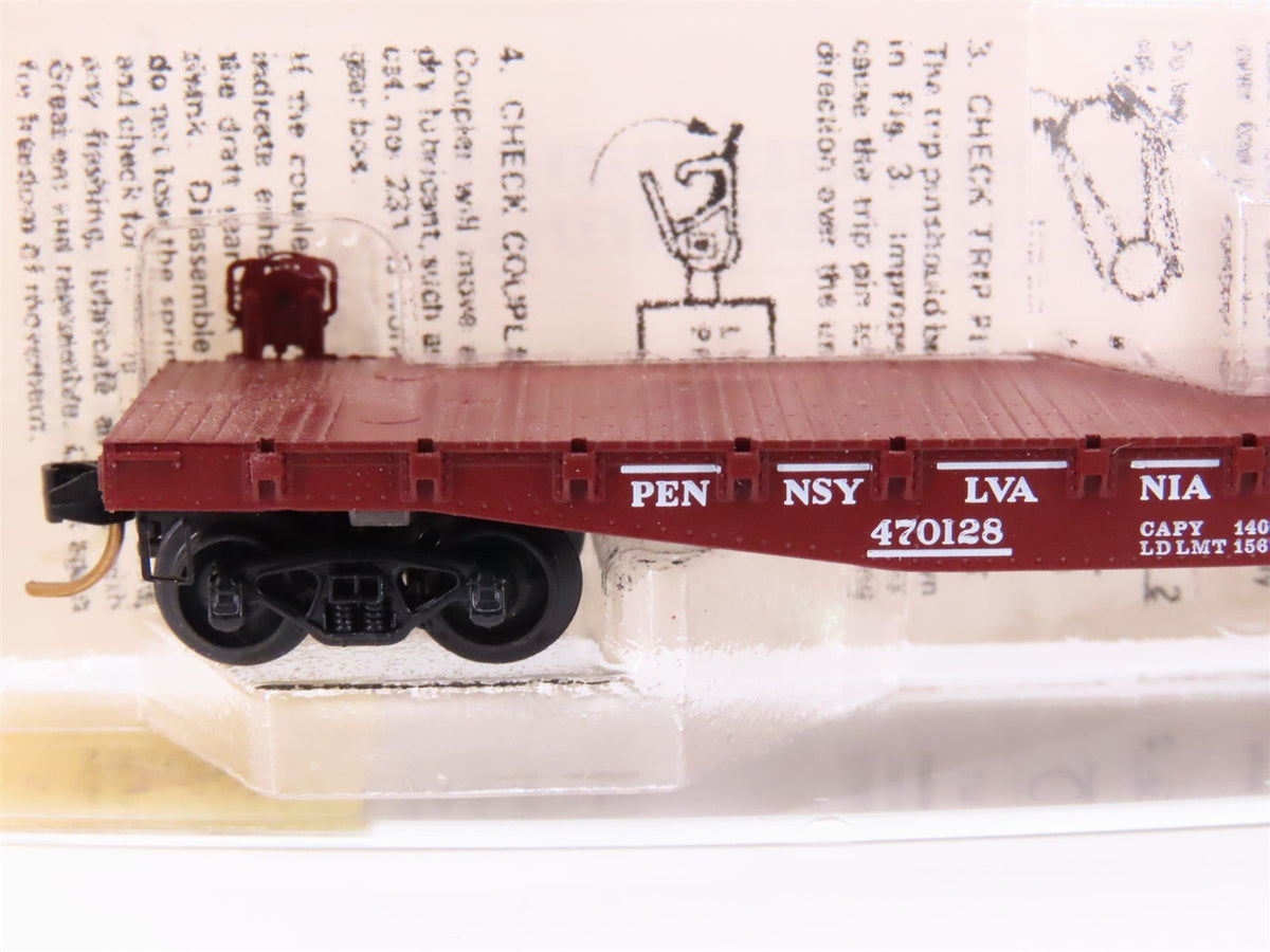 N Scale Micro-Trains MTL/Kadee 45140 PRR Railway 50&#39; Fishbelly Flatcar #470128