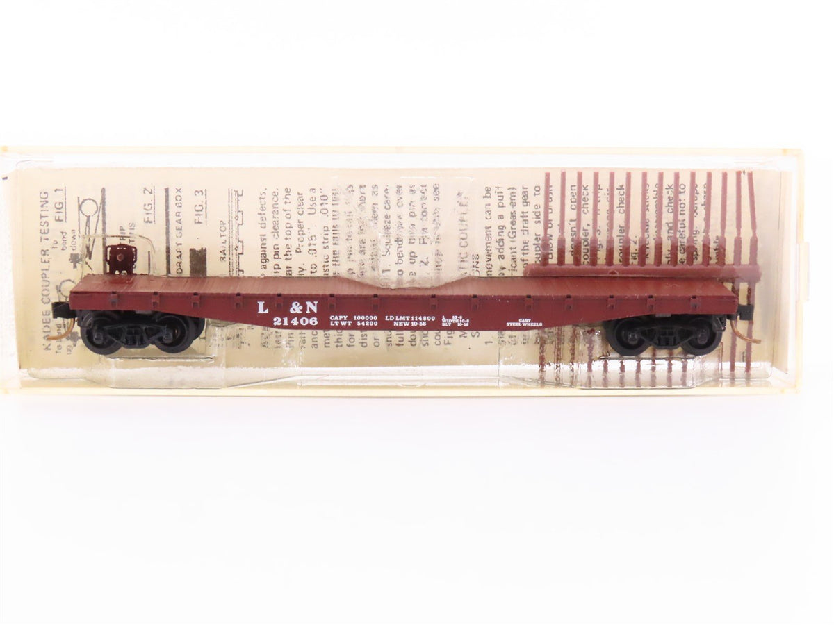 N Scale Micro-Trains MTL/Kadee 45080 L&amp;N Railway 50&#39; Fishbelly Flatcar #21406