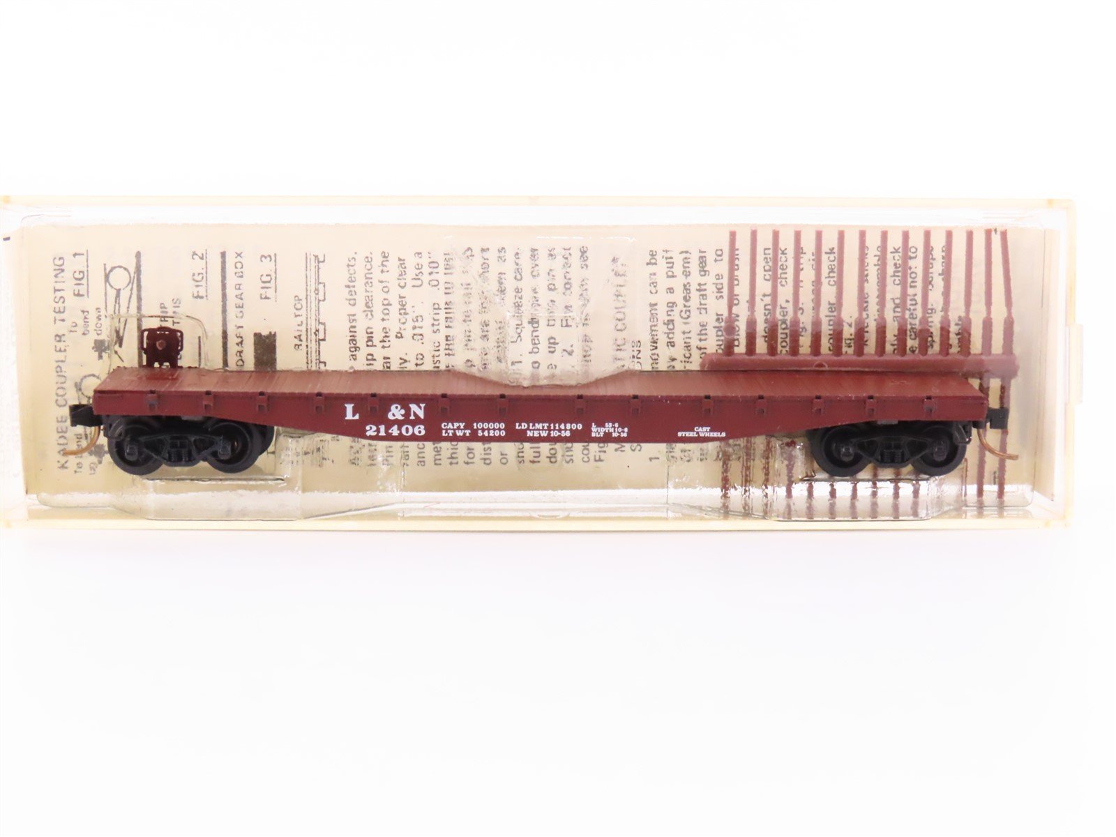 N Scale Micro-Trains MTL/Kadee 45080 L&N Railway 50' Fishbelly Flatcar #21406