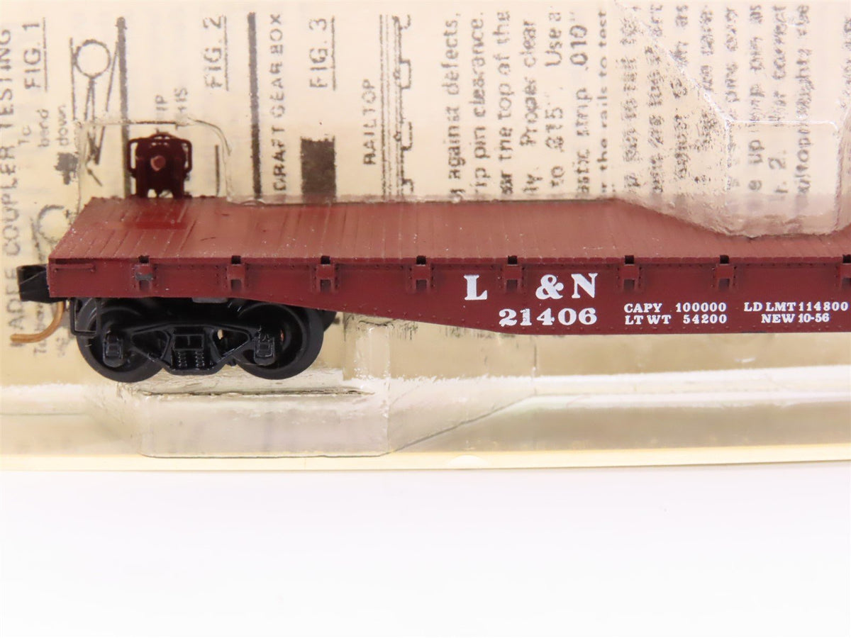 N Scale Micro-Trains MTL/Kadee 45080 L&amp;N Railway 50&#39; Fishbelly Flatcar #21406