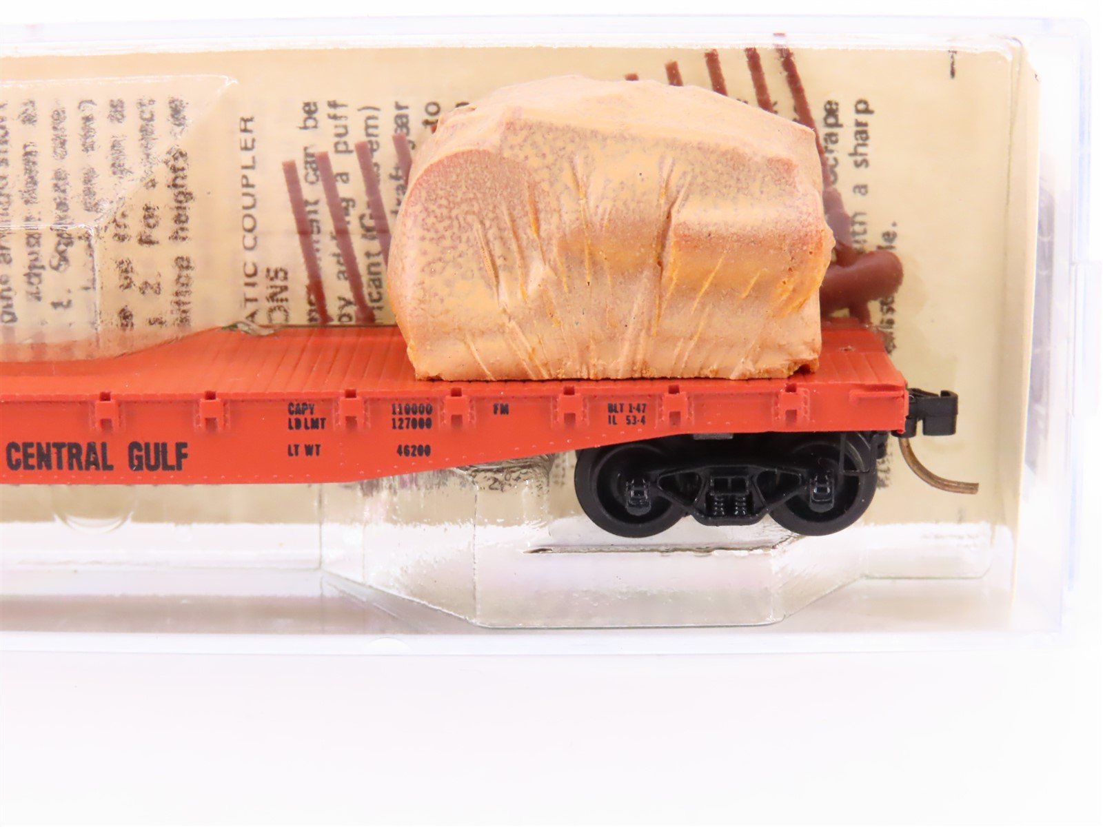 N Micro-Trains MTL/Kadee 45010 ICG Railway 50' Fishbelly Flatcar #60698 wLoad
