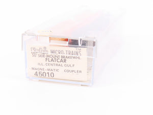 N Micro-Trains MTL/Kadee 45010 ICG Railway 50' Fishbelly Flatcar #60698 wLoad