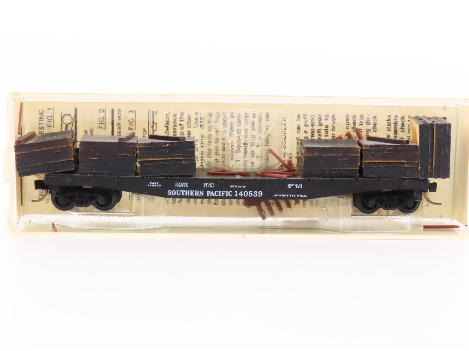 N Micro-Trains MTL/Kadee 45030 SP Railway 50' Fishbelly Flatcar #140539 wLoad