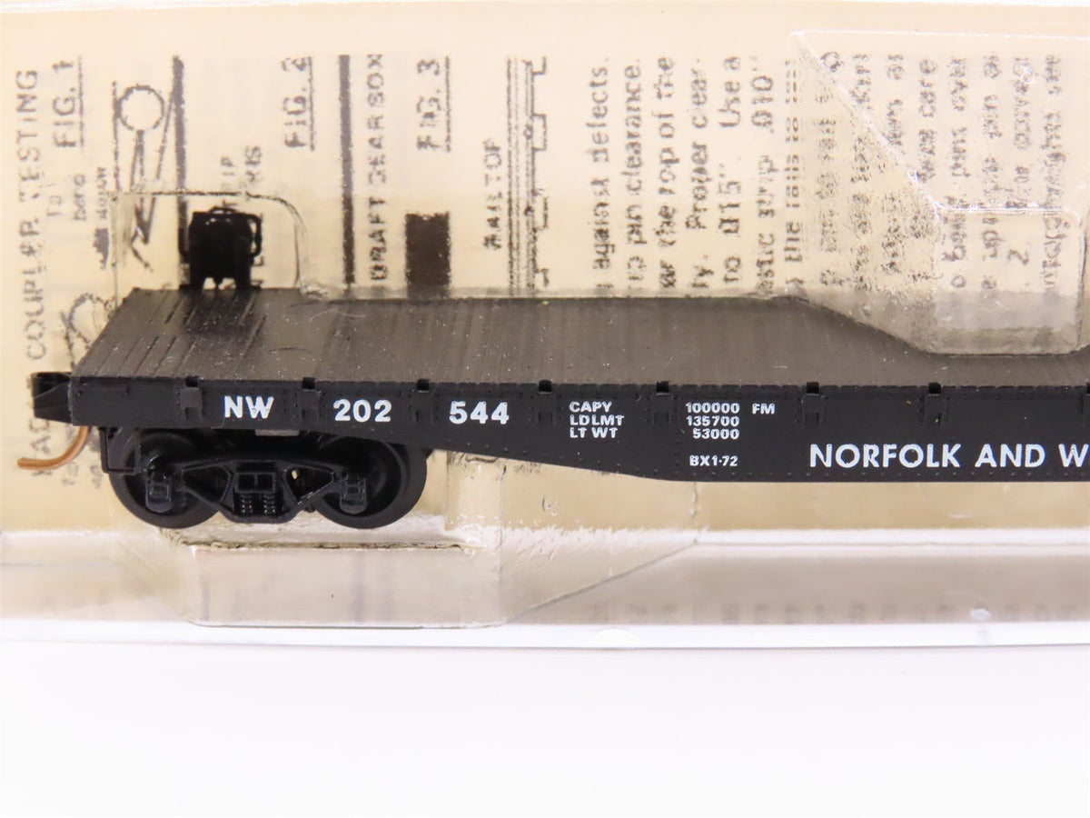 N Scale Micro-Trains MTL/Kadee 45020 N&amp;W Railway 50&#39; Fishbelly Flatcar #202544