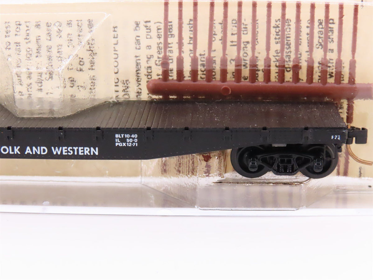 N Scale Micro-Trains MTL/Kadee 45020 N&amp;W Railway 50&#39; Fishbelly Flatcar #202544