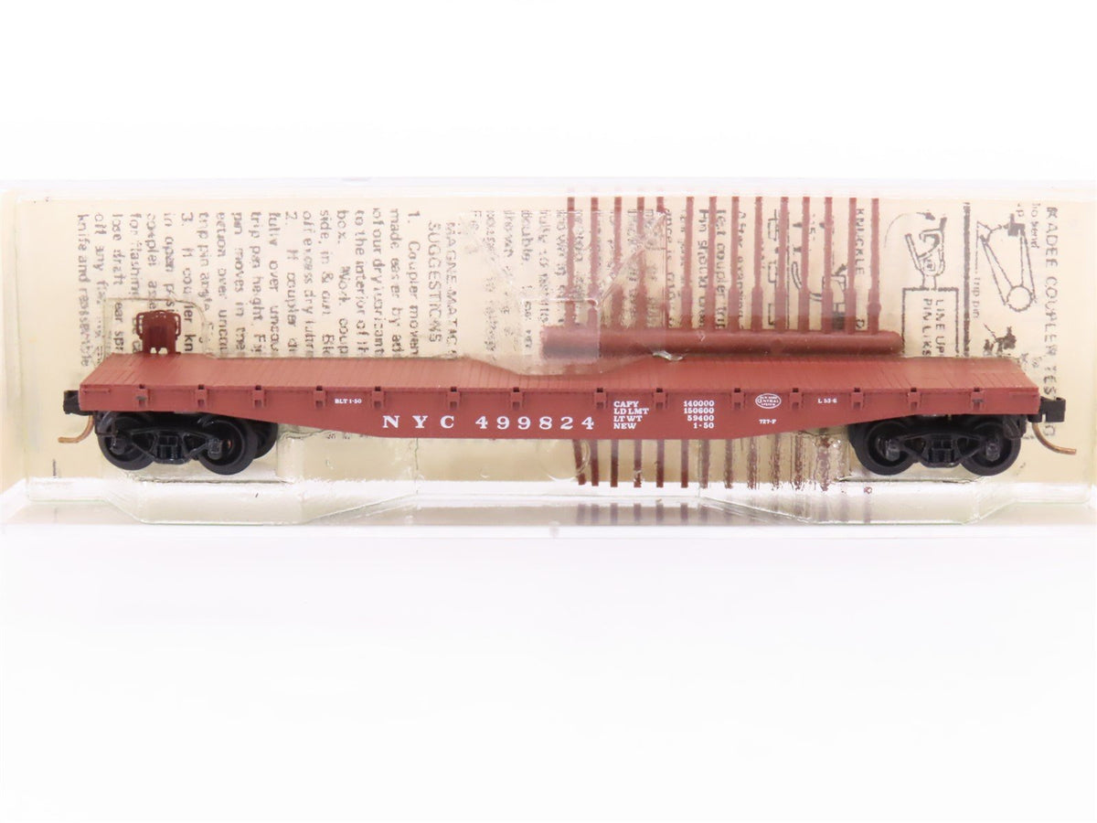 N Scale Micro-Trains MTL/Kadee 45040 NYC Railway 50&#39; Fishbelly Flatcar #499824