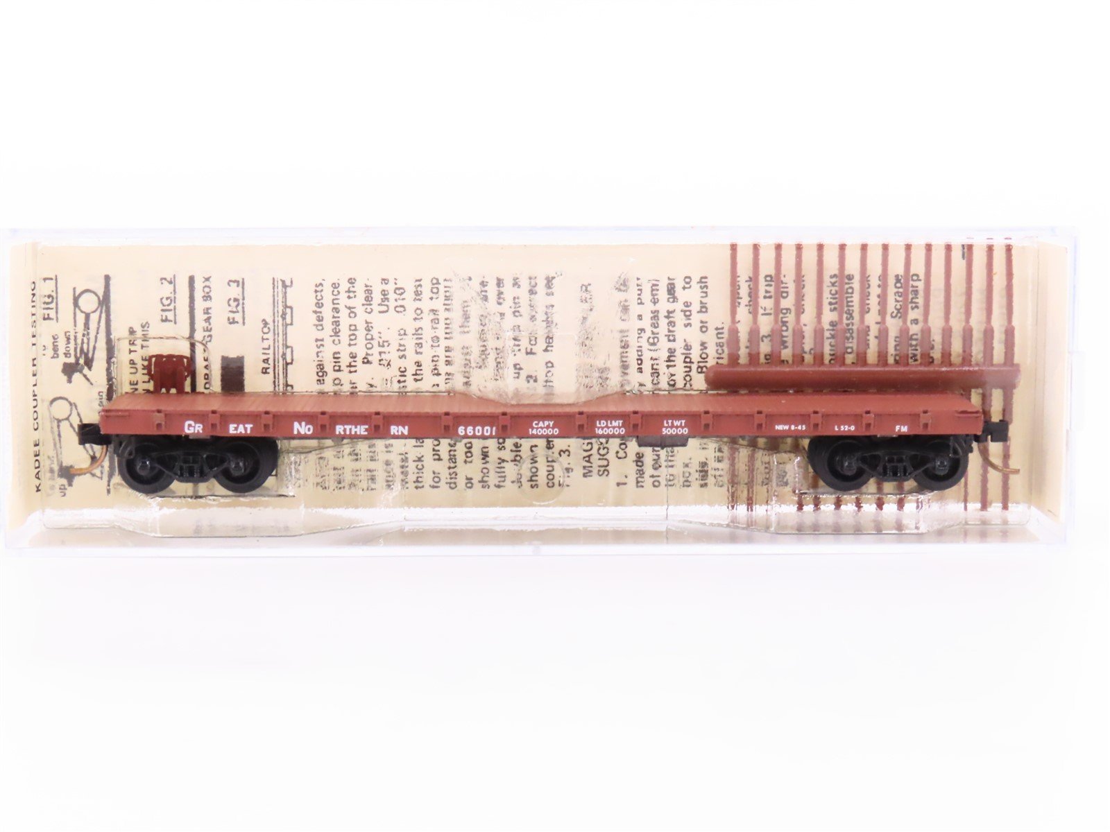 N Scale Micro-Trains MTL/Kadee 44010 GN Railway 50' Fishbelly Flatcar #66001