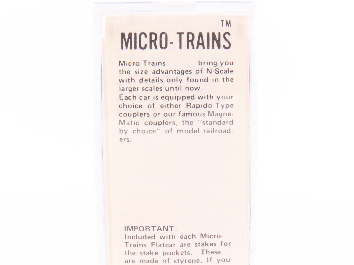 N Scale Micro-Trains MTL/Kadee 44020 NP Railway 50&#39; Fishbelly Flatcar #61200