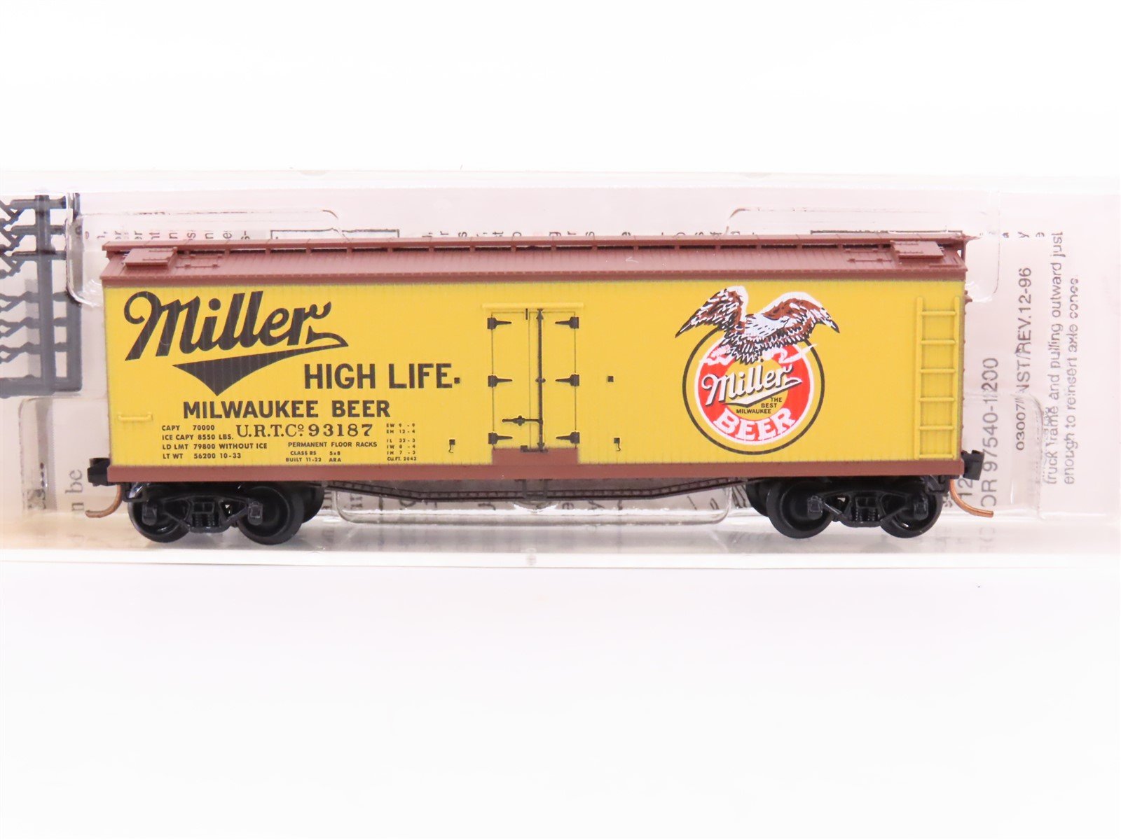 N Scale Micro-Trains MTL 49410 URTC Miller High Life Beer 40' Wood Reefer #93187