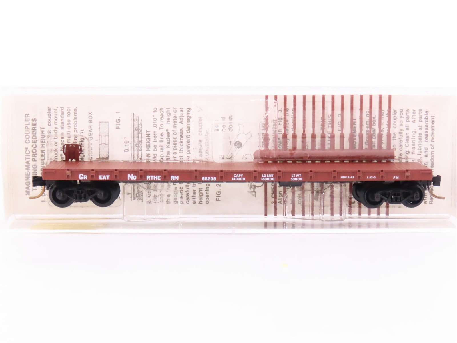 N Scale Micro-Trains MTL/Kadee 44010 GN Railway 50' Fishbelly Flatcar #66208