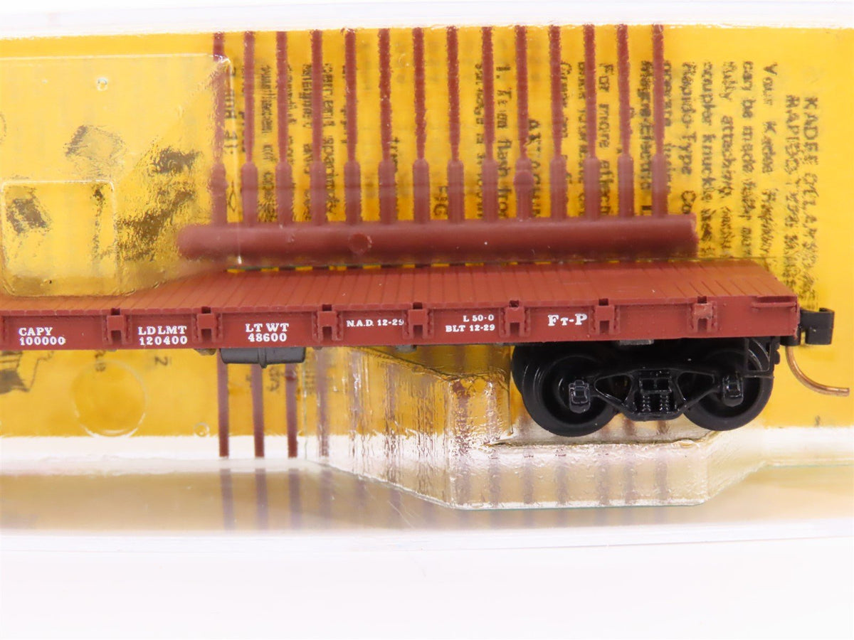 N Scale Micro-Trains MTL/Kadee 44061 ATSF Railway 50&#39; Fishbelly Flatcar #90806