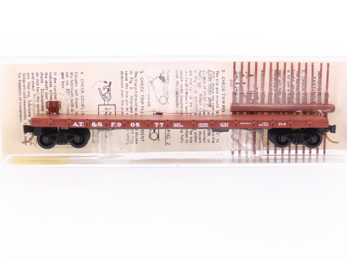 N Scale Micro-Trains MTL/Kadee 44060 ATSF Railway 50&#39; Fishbelly Flatcar #90577