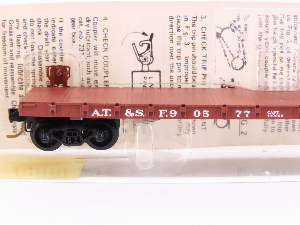 N Scale Micro-Trains MTL/Kadee 44060 ATSF Railway 50&#39; Fishbelly Flatcar #90577