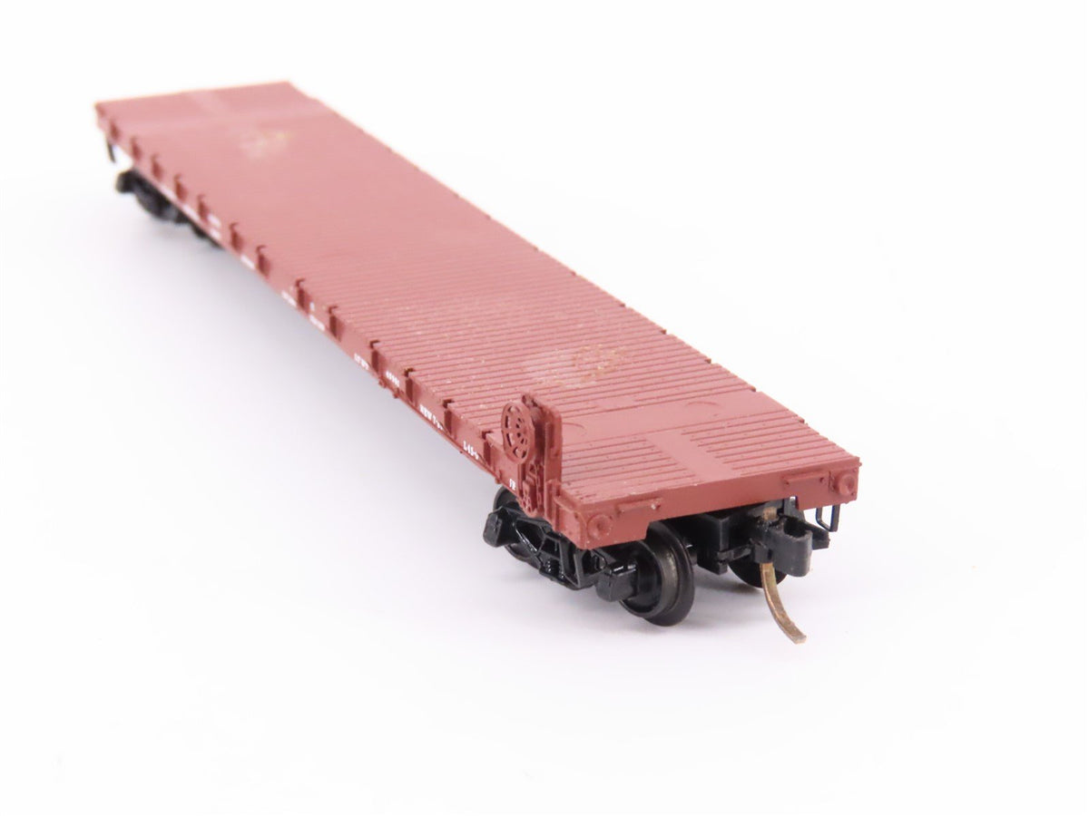 N Micro-Trains MTL/Kadee 44030 IC Railway 50&#39; Fishbelly Flatcar #61074 wLoad