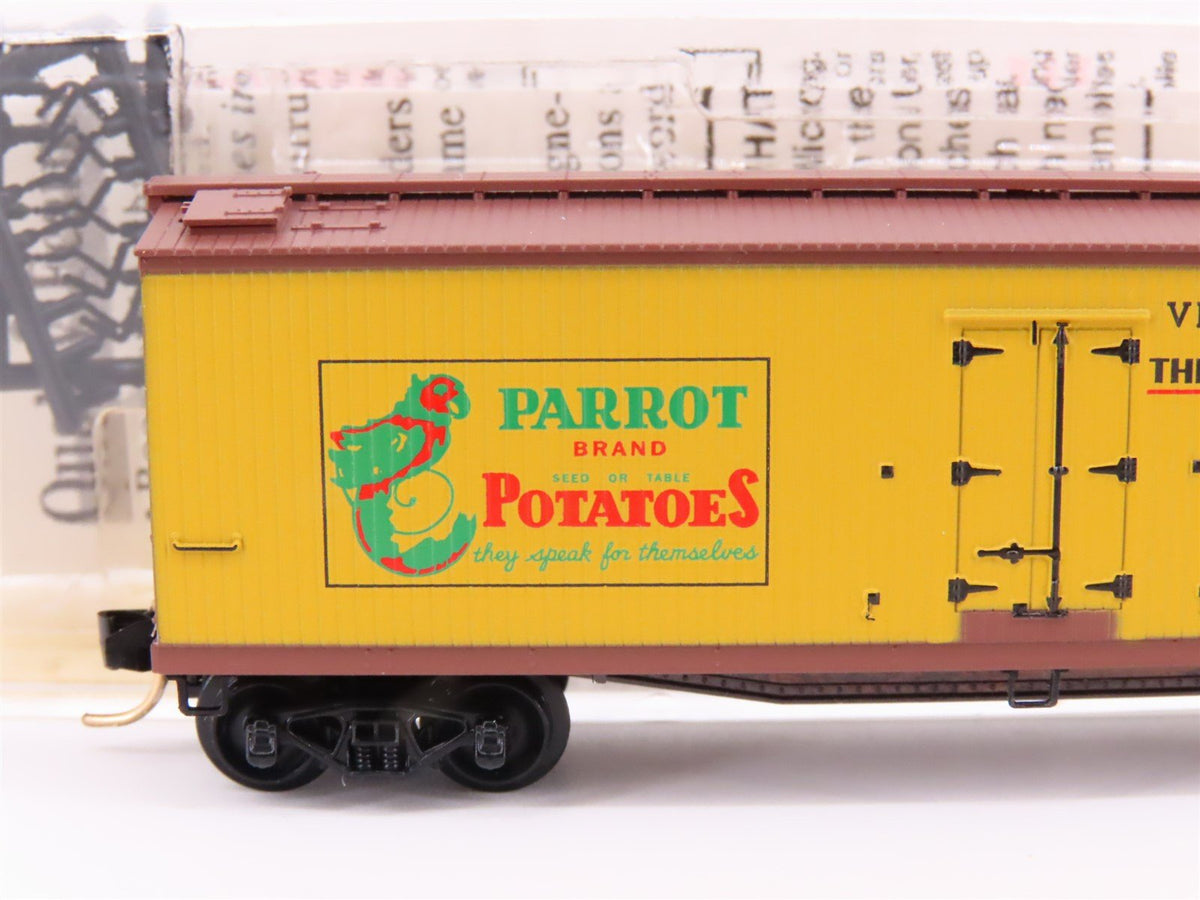 N Scale Micro-Trains MTL 49480 MACX Parrot Brand Potatoes 40&#39; Wood Reefer #3300