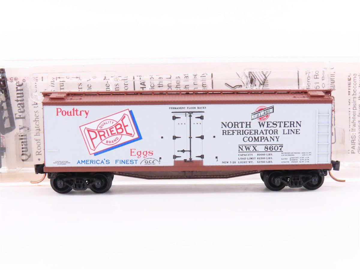 N Micro-Trains MTL 49520 NWS Priebe Poultry &amp; Eggs 40&#39; Wood Reefer #8607