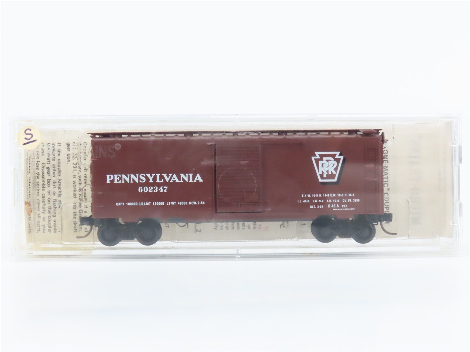 N Scale Kadee Micro-Trains MTL 20780 PRR Pennsylvania 40' Box Car #602347