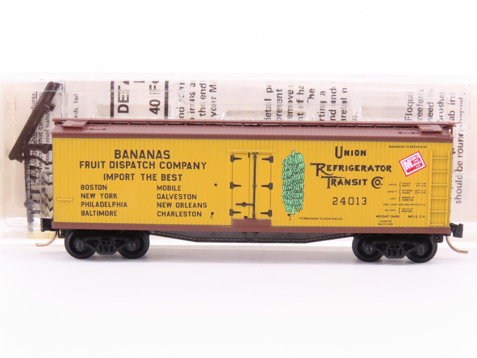 N Micro-Trains MTL 49390 URTC Mobile & Ohio 40' Banana Reefer #24013