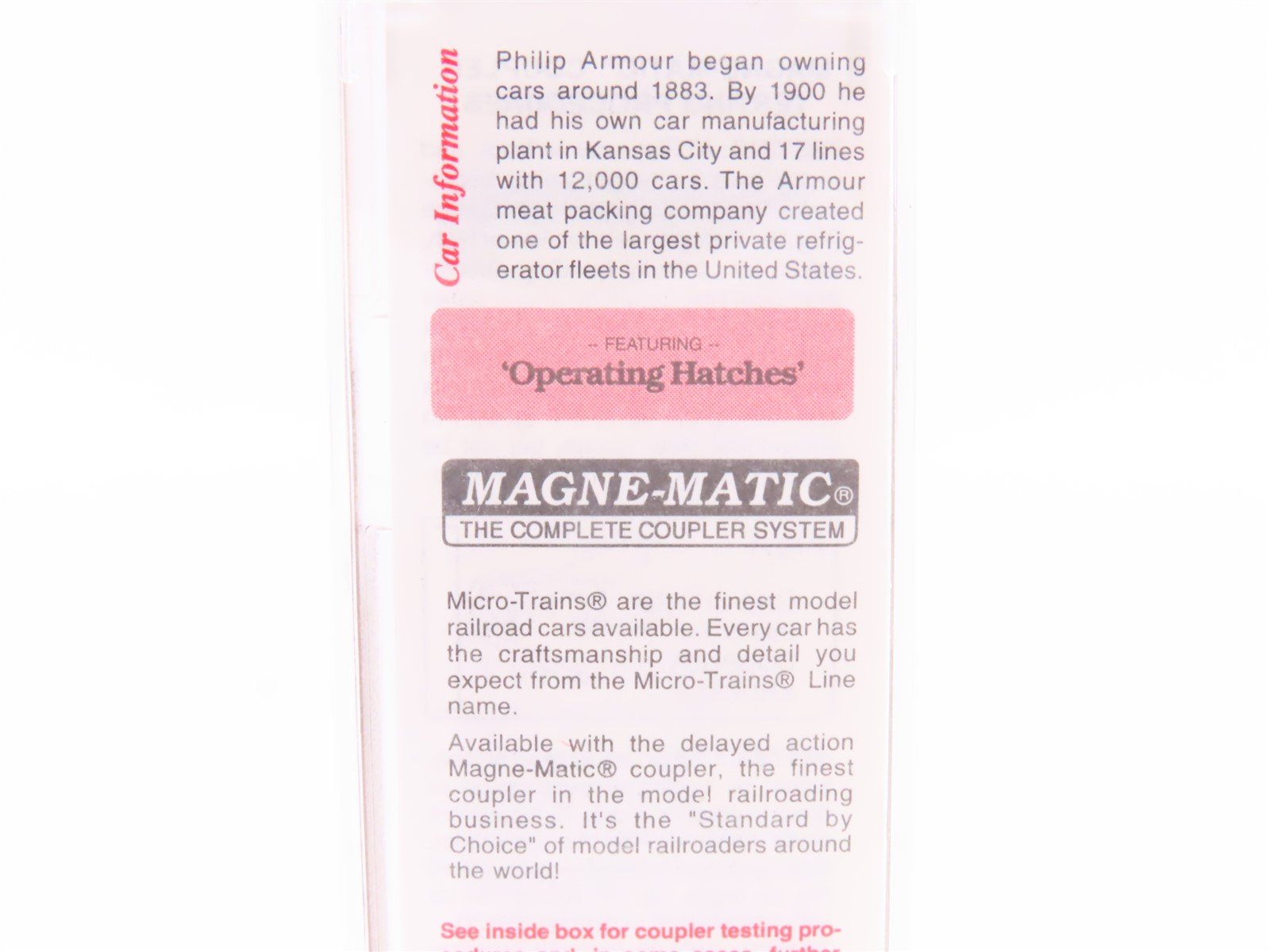 N Scale Micro-Trains MTL 58060 Armour & Co. Fresh Meat 36' Ice Reefer #5825