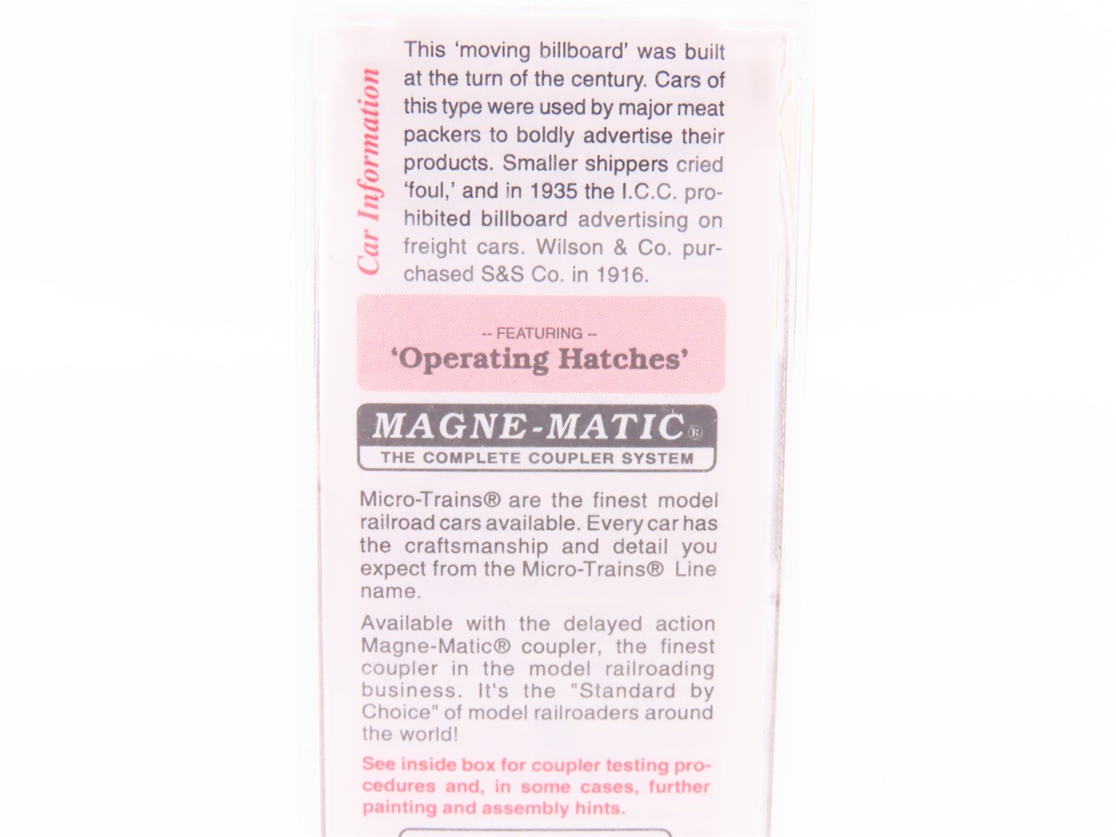 N Micro-Trains MTL 58020 CBTCo Schwarzschild & Sulzberger 36' Ice Reefer #1675