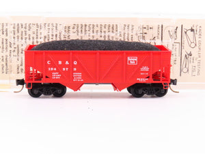 N Scale Micro-Trains MTL/Kadee 57020 CBQ Railway 33' Hopper Car #194573 w/Load