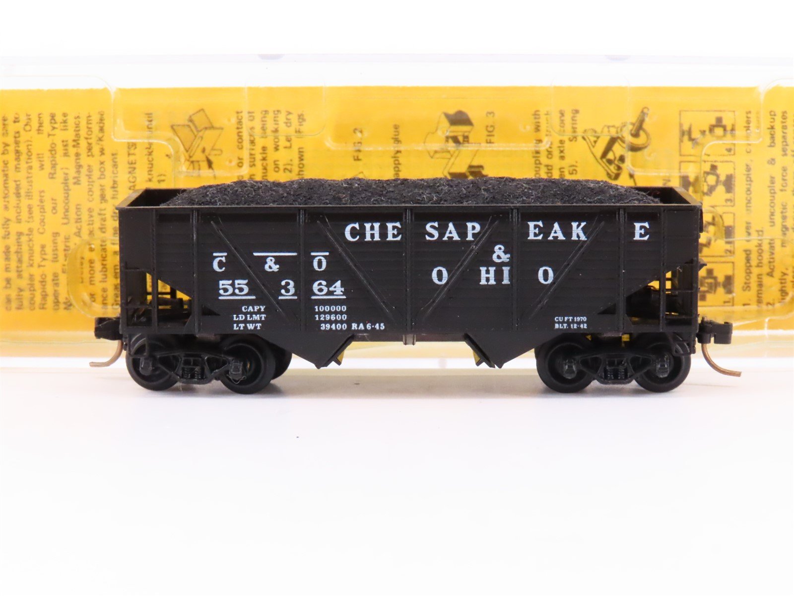 N Scale Micro-Trains MTL/Kadee 57071 C&O Railway 33' Wood Side Hopper Car #55364