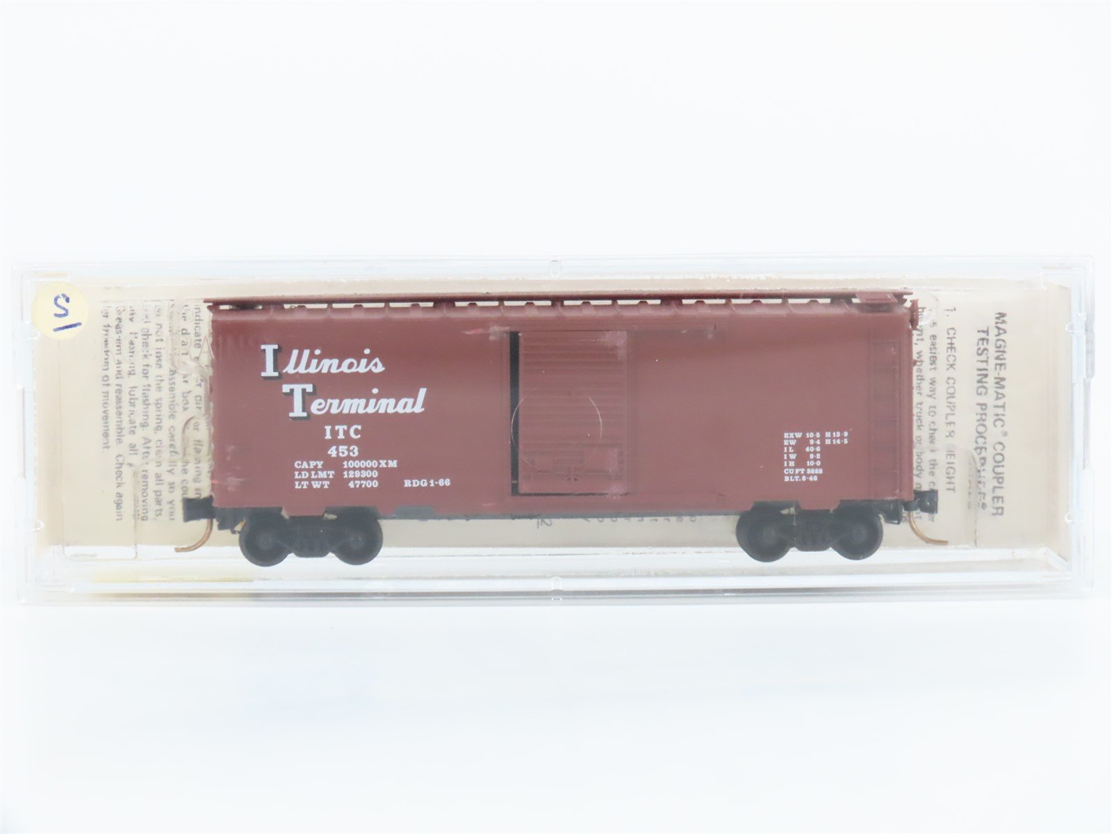 N Scale Kadee Micro-Trains MTL 20600 ITC Illinois Terminal 40' Box Car #453