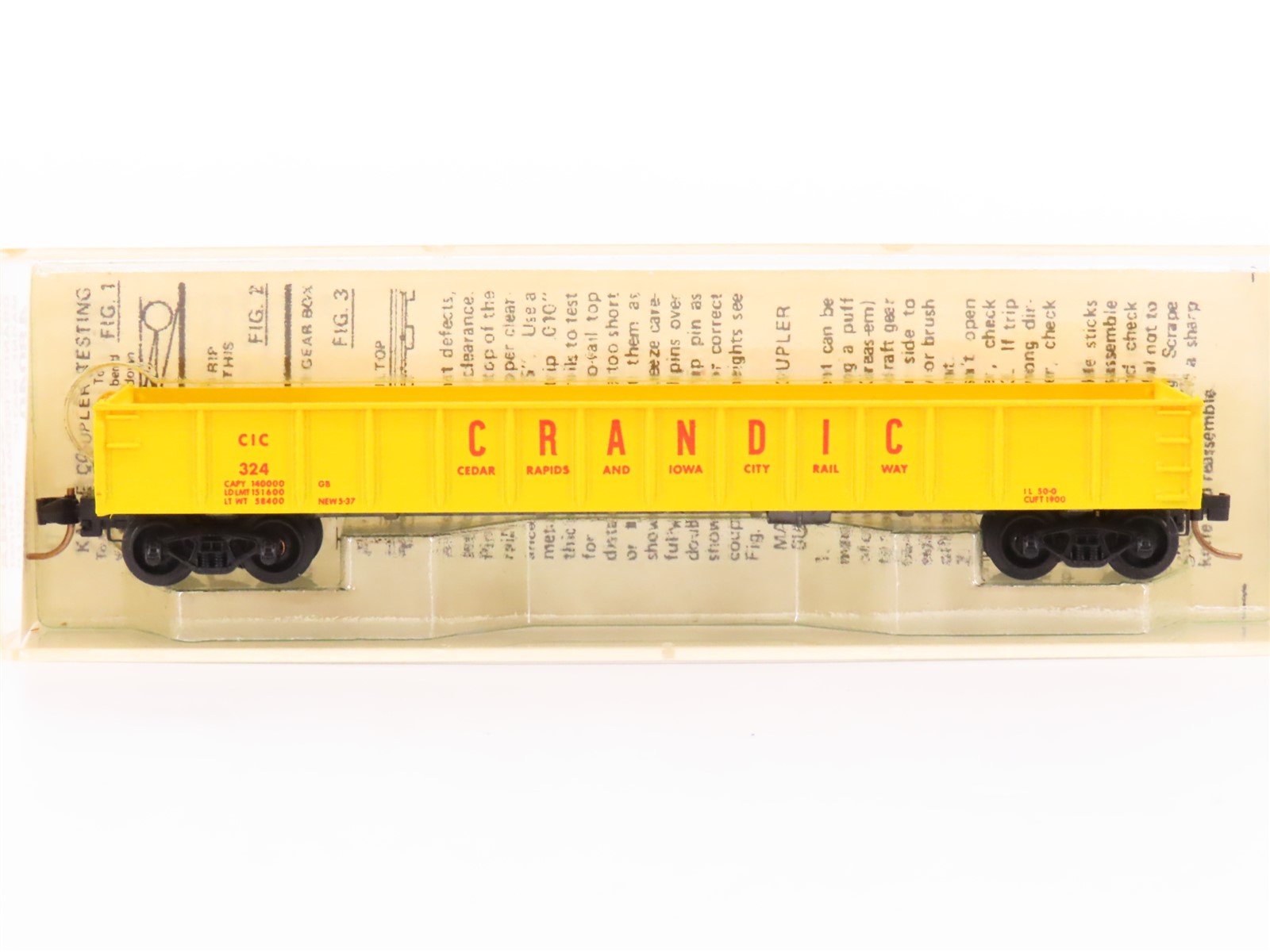 N Scale Micro-Trains MTL/Kadee 48040 CIC 50' Drop End Gondola Car #324 wLoad