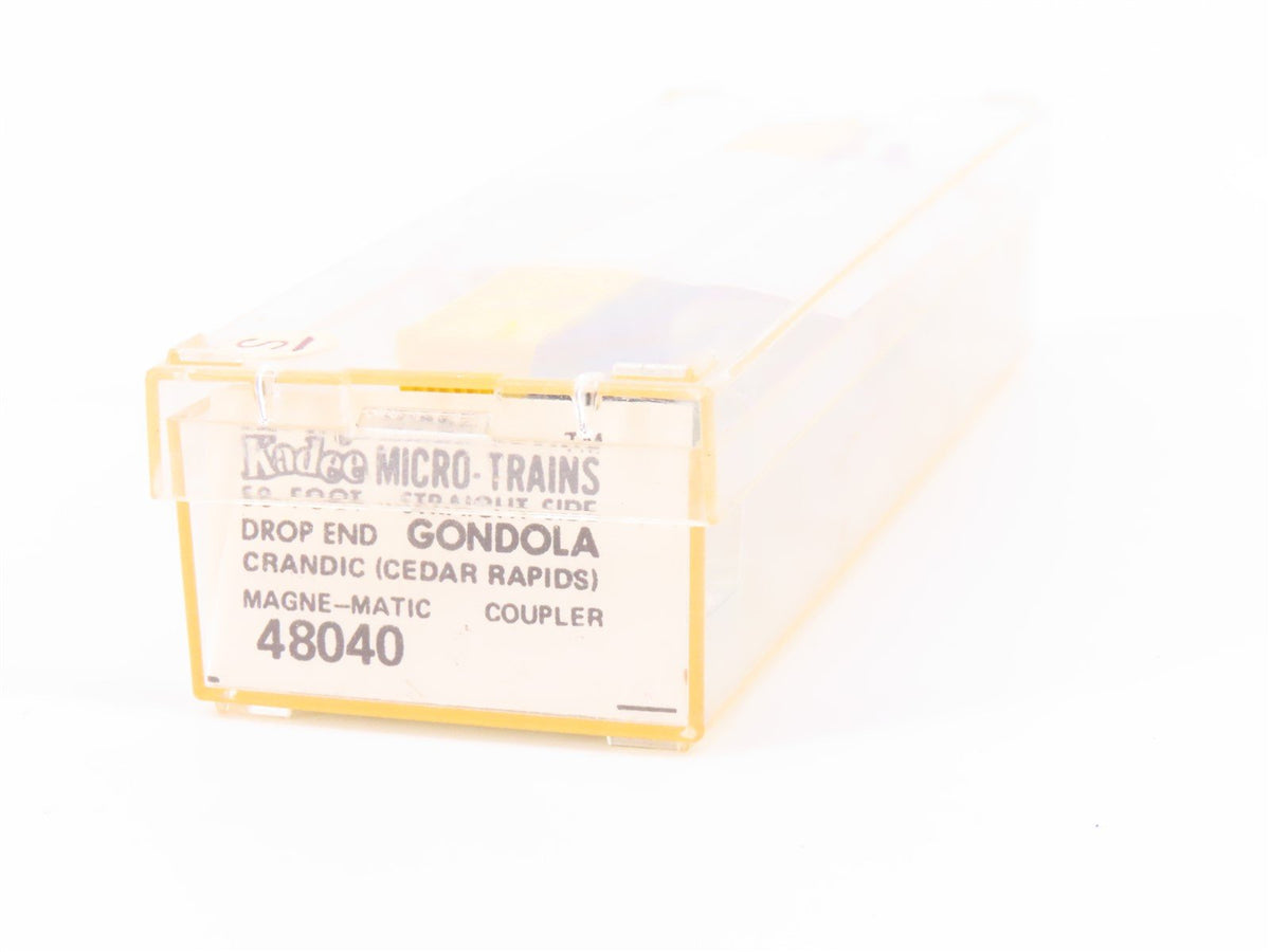 N Scale Micro-Trains MTL/Kadee 48040 CIC 50&#39; Drop End Gondola Car #324 wLoad