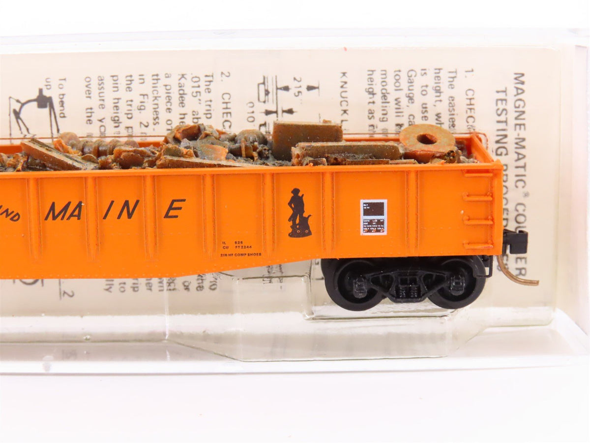 N Scale Micro-Trains MTL/Kadee 46180 B&amp;M 50&#39; Drop End Gondola Car #9076 wLoad