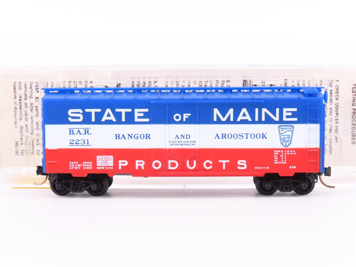 N Micro-Trains MTL 21020 BAR Bangor &amp; Aroostook State of Maine 40&#39; Box Car #2231