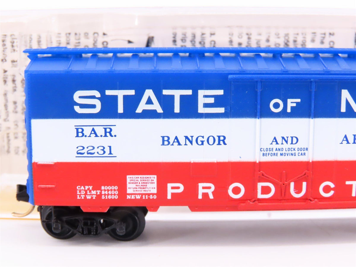 N Micro-Trains MTL 21020 BAR Bangor &amp; Aroostook State of Maine 40&#39; Box Car #2231