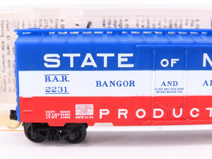 N Micro-Trains MTL 21020 BAR Bangor & Aroostook State of Maine 40' Box Car #2231