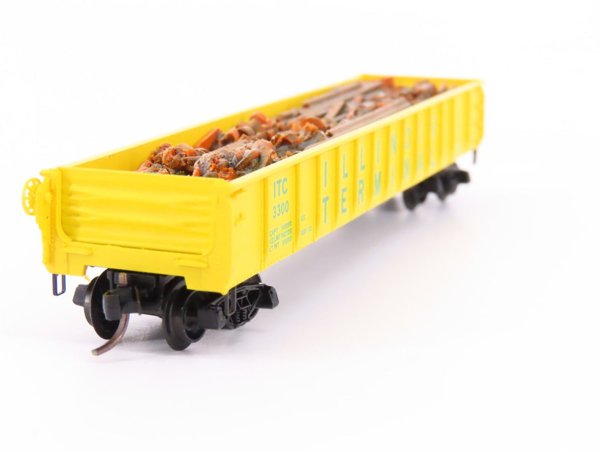 N Scale Micro-Trains MTL/Kadee 48050 ITC 50&#39; Drop End Gondola Car #3300 wLoad