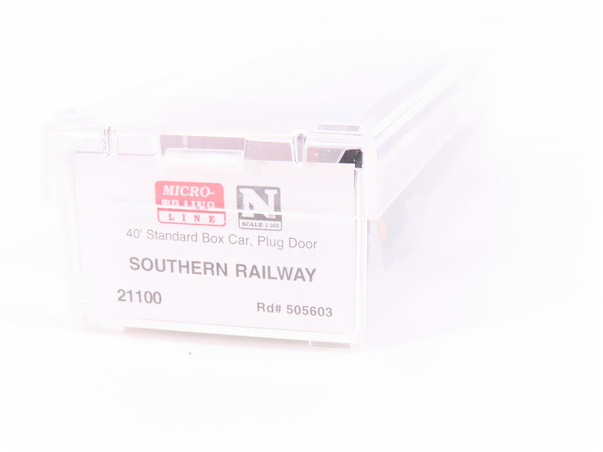 N Micro-Trains MTL 21100 SOU Southern Railway 40&#39; Plug Door Box Car #505603