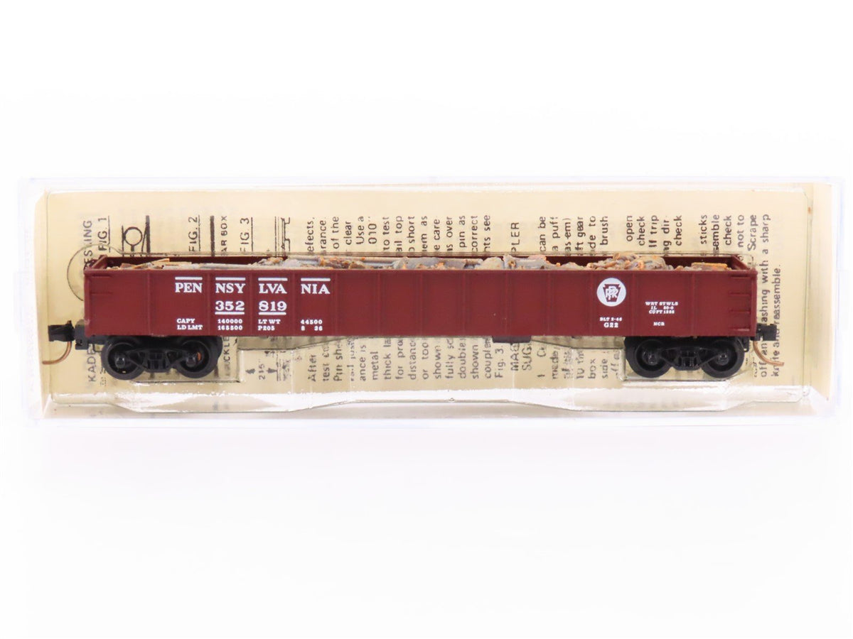 N Scale Micro-Trains MTL/Kadee 48010 PRR Railway 50&#39; Gondola Car #352819 wLoad