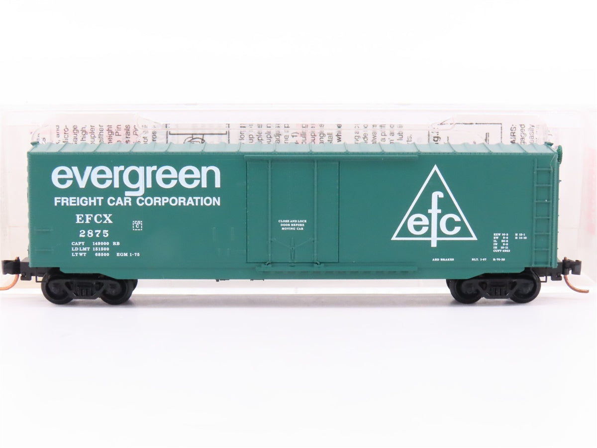 N Micro-Trains MTL 38260 EFCX Evergreen Freight 50&#39; Plug Door Box Car #2875