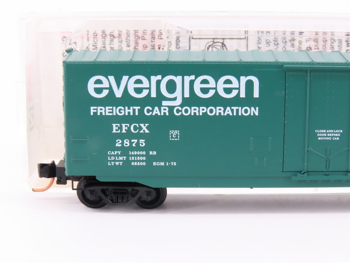 N Micro-Trains MTL 38260 EFCX Evergreen Freight 50&#39; Plug Door Box Car #2875