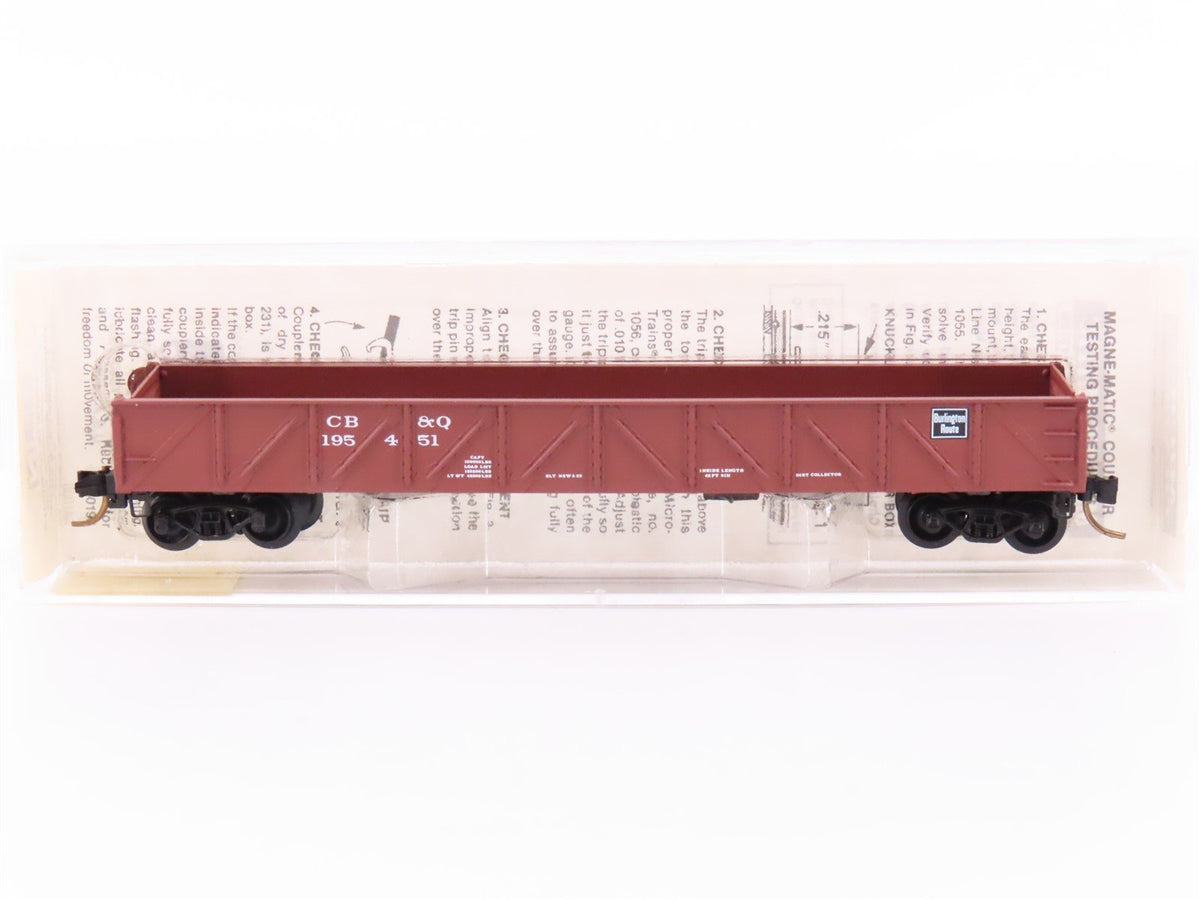 N Micro-Trains MTL 60020 CB&amp;Q Burlington Route 50&#39; Composite Gondola #195451