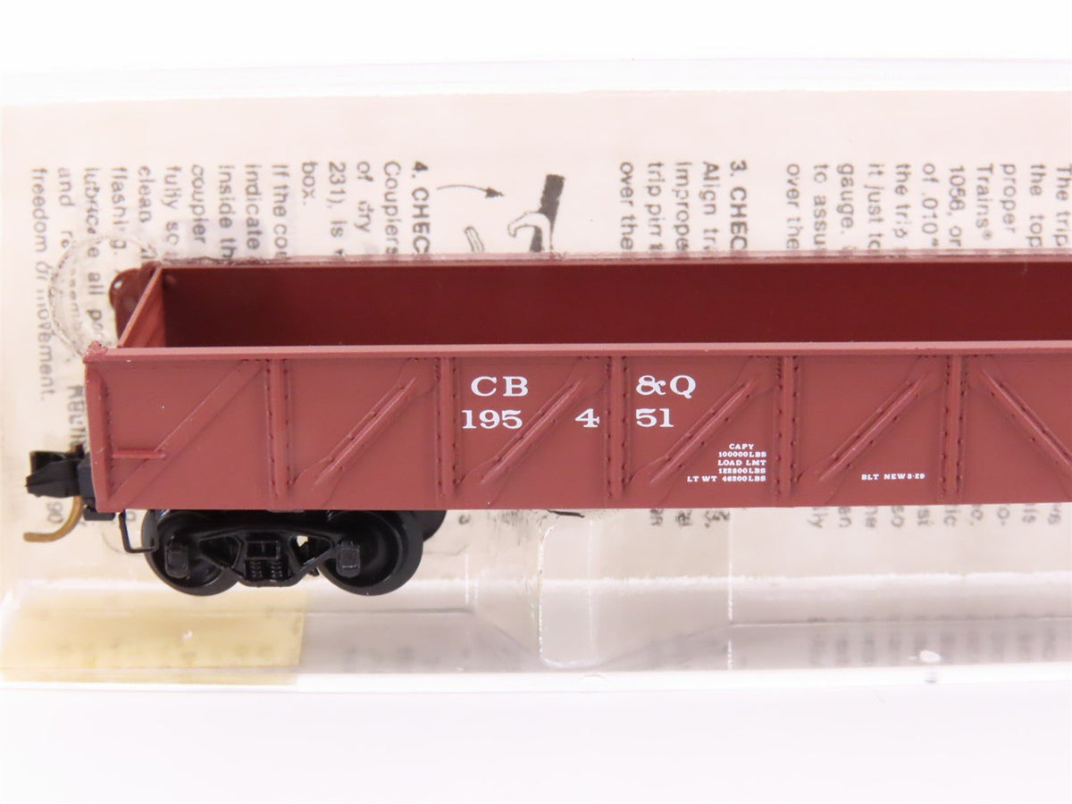 N Micro-Trains MTL 60020 CB&amp;Q Burlington Route 50&#39; Composite Gondola #195451