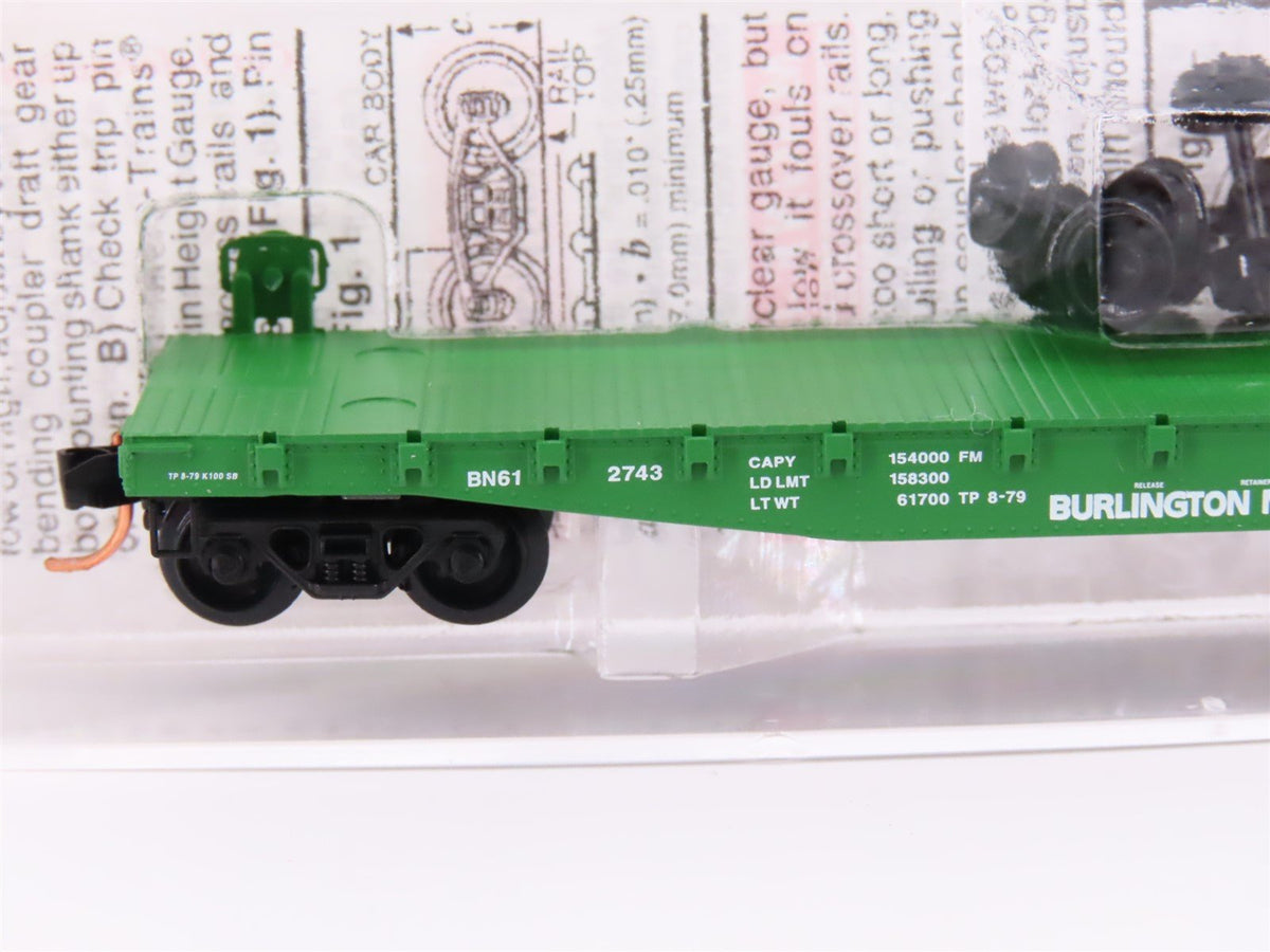 N Scale Micro-Trains MTL 45200 BN Burlington Northern 50&#39; Flat Car #612743