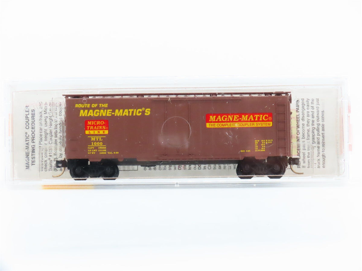 N Scale Micro-Trains Line MTL 21220 Route of the Magne-Matics 40&#39; Box Car #1000