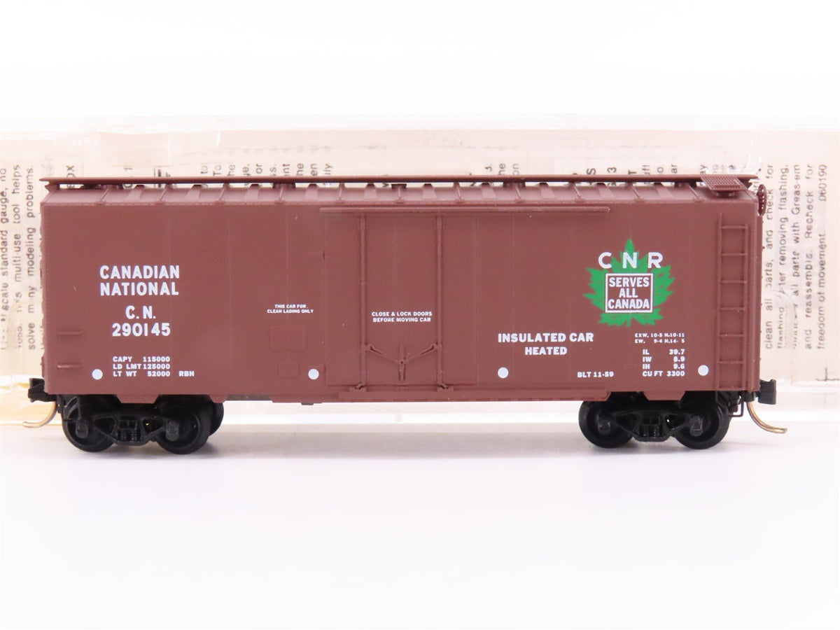 N Micro-Trains MTL 21120 CN Canadian National 40&#39; Plug Door Box Car #290145