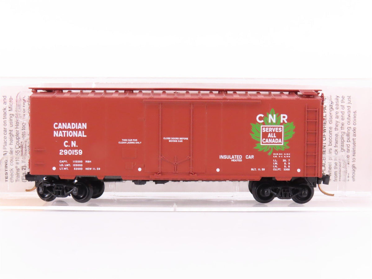 N Micro-Trains MTL 21120 CN Canadian National 40&#39; Plug Door Box Car #290159