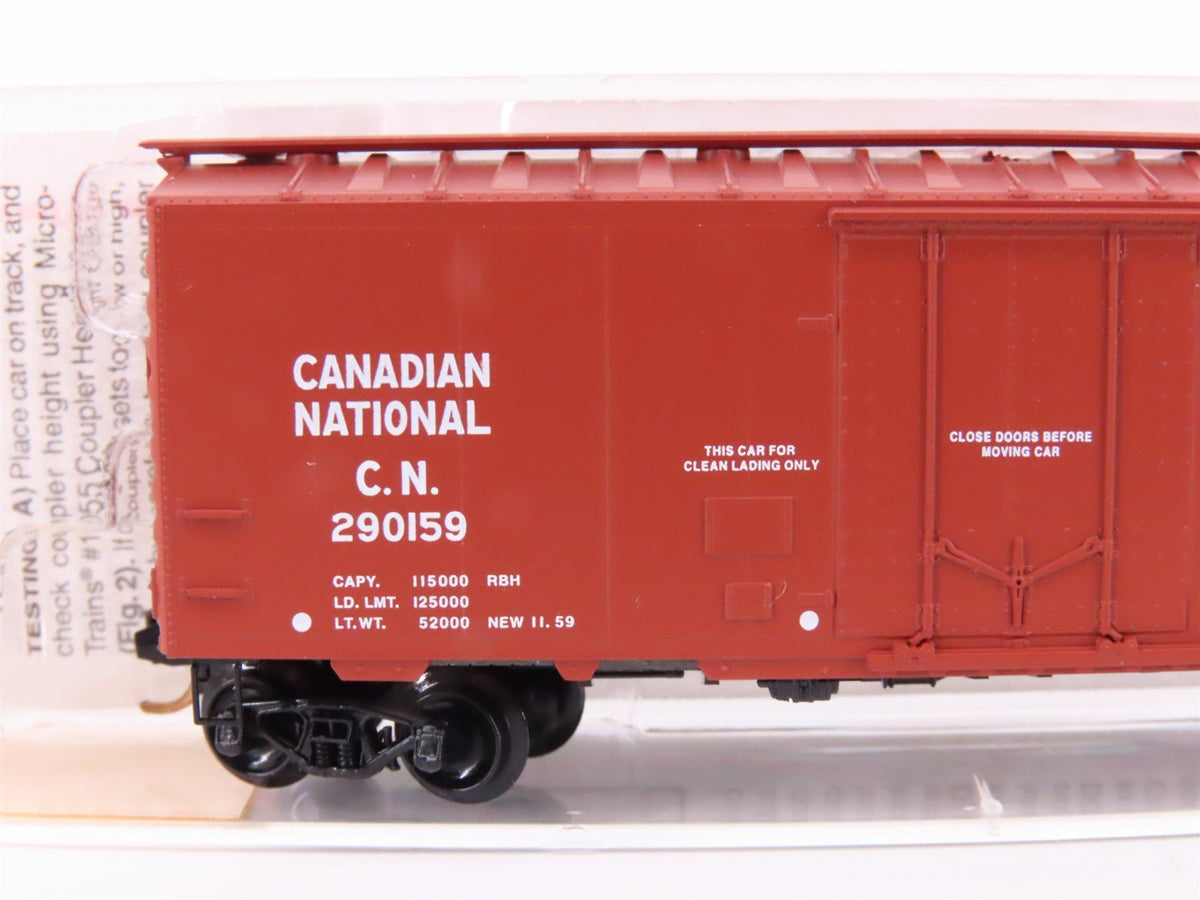 N Micro-Trains MTL 21120 CN Canadian National 40&#39; Plug Door Box Car #290159