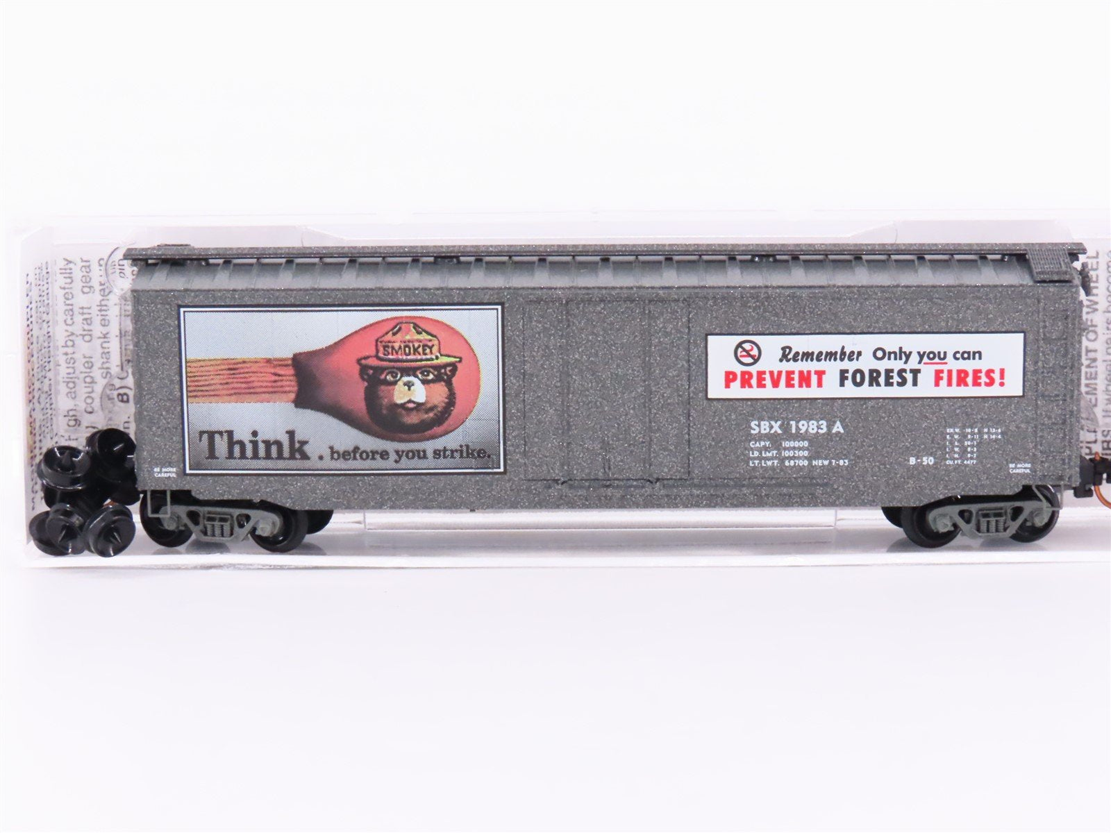 N Micro-Trains MTL 03200405 SBX Smokey Bear Fire Prevention #5 50' Boxcar #1983A