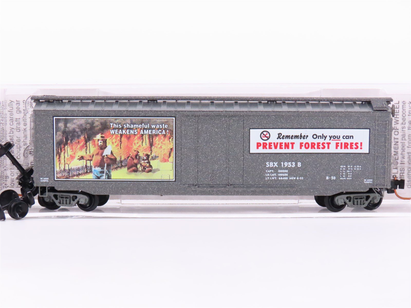 N Micro-Trains MTL 03200403 SBX Smokey Bear Fire Prevention #3 50' Boxcar #1953B