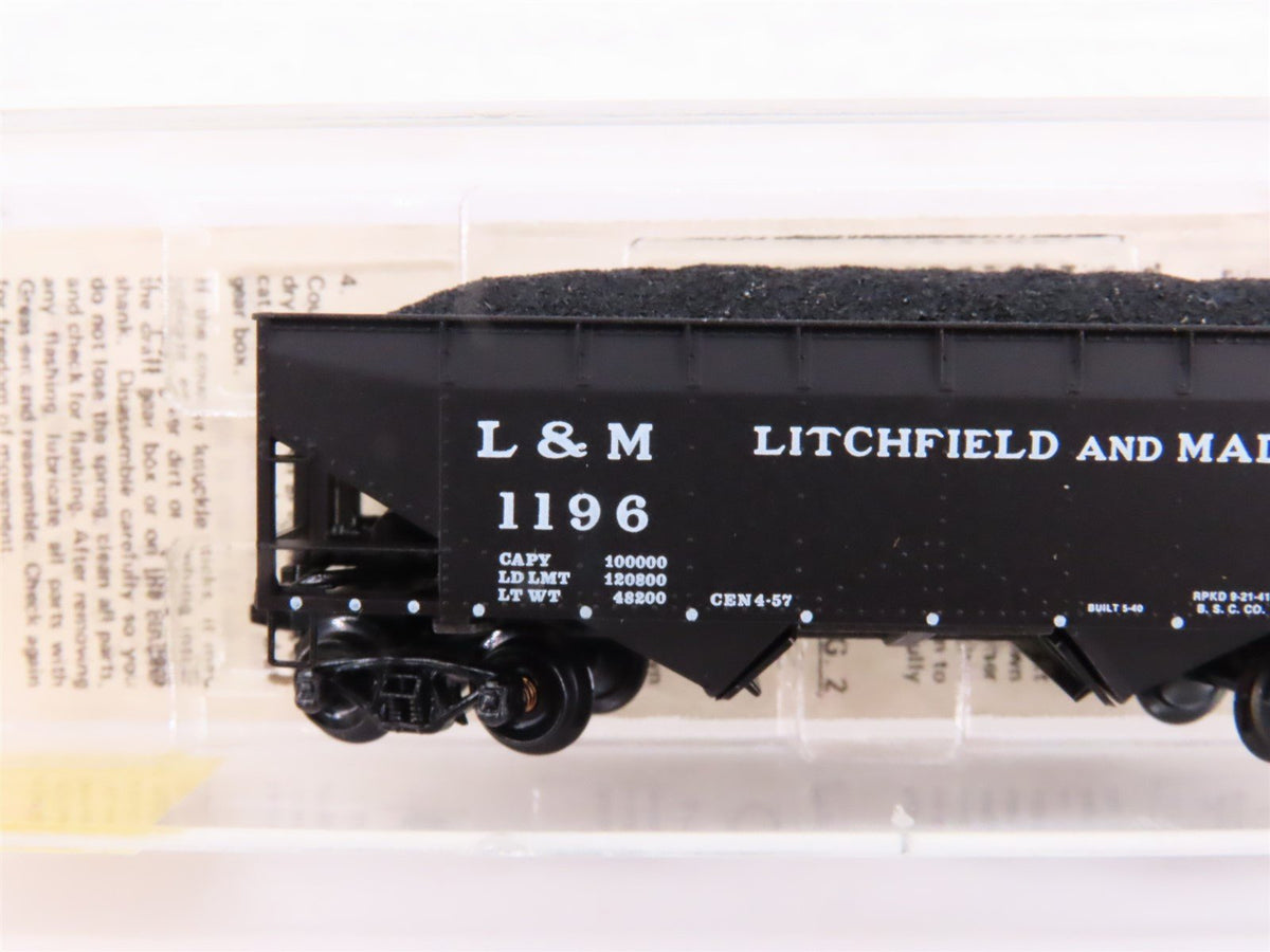 N Kadee Micro-Trains MTL 55280 L&amp;M Litchfield &amp; Madison 2-Bay Hopper 1196 w/Load